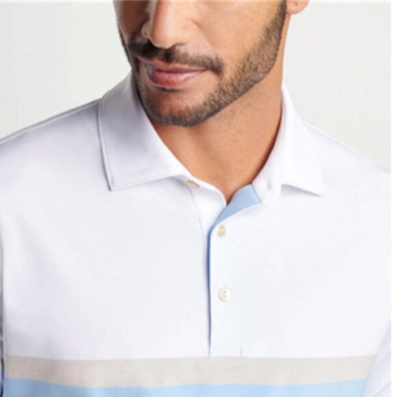 Peter Millar Crown Sport Fulton Performance Golf Jersey Polo Shirt Striped NWT - Picture 5 of 6